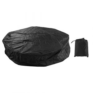 Housse de protection ronde pour jacuzzi, spa gonflable, pour piscine, jacuzzi, baignoire, en polyester 190, imperméable (210 x 30 cm, noir) (West Sea, neuf)