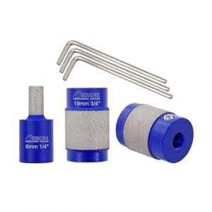 SHDIATOOL Meules diamant&eacute;es pour vitraux - T&ecirc;te de meule, outils de vitrail (3 pi&egrave;ces, 6 mm, 19 mm, 25 mm) (SHDIATOOL, neuf)