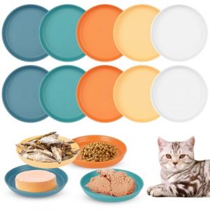 Alaoo Lot de 10 Gamelles pour Chat, Gamelle Chat Plates Assiette Rondes Peu Profondes Gamelle pour Chatons et Chats &agrave; Pattes Courtes,Facile &agrave; Nettoyer, Id&eacute;ales pour Les Amoureux des Chats (Alaoo, neuf)