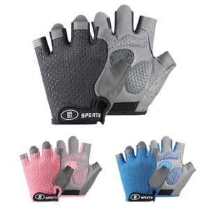 Mecmbj Gant Velo Enfant, Gants de Cyclisme pour Enfant 9-13 Ans, Demi Doigt Gants De Sport Antid&eacute;rapants, pour V&eacute;lo Scooter Patinage &agrave; roulettes Randonn&eacute;e Montagne Escalade(Gris) (TyfWon, neuf)