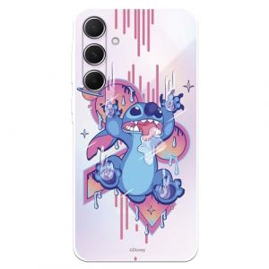 Coque compatible avec Samsung Galaxy A55 5G Officielle Disney Stitch Graffiti pour protéger votre téléphone portable Coque en silicone transparente souple sous licence officielle Lilo & Stitch (La Casa de Las Carcasas, neuf)