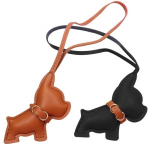 Comforso Porte Cl&eacute;s Bouledogue en Cuir,Pendentif de Sac avec Bouledogue,Adorable Breloque Animaux,Chiot pour Accessoires de D&eacute;coration &agrave; Suspendre pour Sac,Joli Ensemble de Porte Cl&eacute;s en PU Cadeaux (Snugliving, neuf)