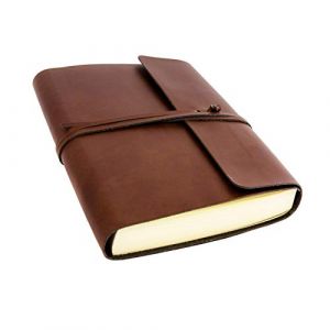 Vietri A5 Journal Intime/Carnet de Notes en cuir recyclé de fabrication artisanale Italienne, Journal de Voyage, Notebook A5 (15x21 cm) Brun (Belcraft, neuf)