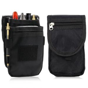Pochette &agrave; Outils Noire avec Clip Ceinture, Pochette Tactique Universelle pour organiseurs Multi-Outils, &eacute;tui pour t&eacute;l&eacute;phone en Nylon r&eacute;sistant avec Fermeture &eacute;clair pour la randonn&eacute; (Noir) (Fengwuzhi, neuf)