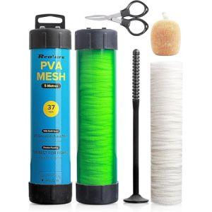 Realure Kit de Maille en PVC de 5 m avec Ciseaux, 18 mm, 25 mm, 37 mm, 44 mm de Large, Accessoires de P&ecirc;che &agrave; la Carpe avec Entonnoir et Syst&egrave;me de Piston, Recharge de Sac de P&ecirc;che (37mm) (QYYX-TRADE, neuf)