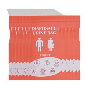Sac d'urine d'urgence de 12 pi&egrave;ces 750ML,Toilettes portables urinaires jetables pour adultes,Sac d'urine de voyage de toilette de camping Design scell&eacute; &agrave; l'&eacute;preuve des fuites Foldable l&eacute;ger pour les f (MYKAGS FR, neuf)