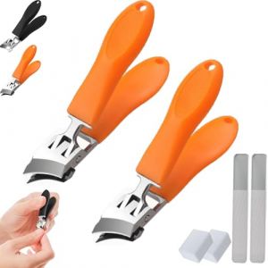 Coupe-ongles inclin&eacute; anti-&eacute;claboussures &agrave; large ouverture de m&acirc;choire, Appehinglaus Coupe-ongles inclin&eacute; anti-&eacute;claboussures &agrave; large ouverture de m&acirc;choire, coupe-ongles inclin&eacute; (2PCS Orange) (hefeiwanglu, neuf)