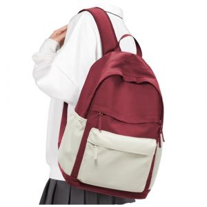 VGCUB Sac a Dos Collège Lycee Ado Fille Garcon Scolaire Sac à Dos Cartable College Fille Primaire Ecole Renforcé Léger Impermeable Sac ados Scolaires Garçon Bookbag Blanc-rouge (YANZM, neuf)