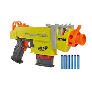 Hasbro Nerf Fortnite SMG-L Blaster motoris&eacute; - Contient 3 cibles - Avec chargeur &agrave; 6 fl&eacute;chettes et 6 fl&eacute;chettes Nerf Elite (Miller Rock, neuf)