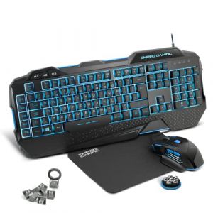 EMPIRE GAMING – Hellhounds PC Gaming Pack Enlgish– Keyboard Mouse Mousepad – Software programmable – LED RGB backlighting – 7200 DPI – Windows Compatible (OptimumWay France, neuf)