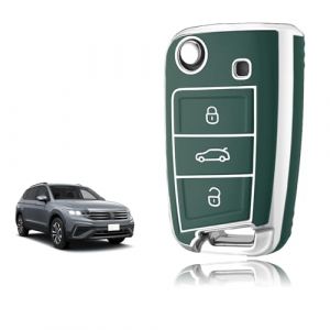 TOOMUME Coque Clé, Etui Cles Étui Clés Adapté pour VW Golf 7 Mk7 Polo Tiguan Touran Seat Leon Fabia Ibiza Skoda Fabia Octavia Superb, Couvre Clef Cache Cle Voiture Telécommande - Flip Key (TOOMUME, neuf)