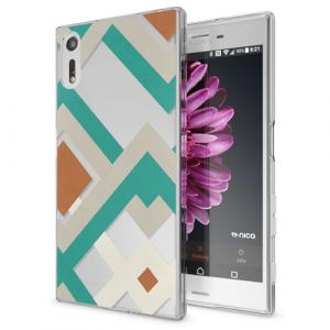 NALIA Coque Protection Compatible avec Sony Xperia XZ, Motif Housse Silicone Premium Case Smart-Phone Back-Cover Ultra-Fine Souple Gel Slim Anti-Choc Bumper Mince Etui, Designs:Retro Lines (BF-Commerce GmbH, neuf)