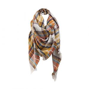 Bakicey Femme ch&acirc;le &eacute;charpe Fille &eacute;tole Foulard Pashmina Echarpe a Carreaux Laine Mode Etole Plaid Foulard Oversize Shawl Cardigan Cachemire Chaud Automne Hiver Manteau Tricot Ponchos et Capes (Bakicey, neuf)
