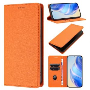 Coque pour Samsung Galaxy J330/J3 2017, Housse en RFID Etui en Cuir PU Portefeuille [Antichoc] [Magn&eacute;tique] [Porte Cartes] [Stand Fonction] Flip Coque (Orange) (TENGLAN, neuf)