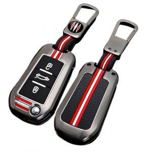 Happyit Coque de Protection pour clé de Voiture pour Peugeot 208 2008 301 308 508 5008 RCZ pour Citroen C-Elysee C4-Cactus Headlight Middle 3 Boutons ﻿ (Mat+Boucle carrée ﻿) (Happyit66, neuf)