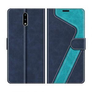 MOBESV Coque pour Nokia 2.3, Housse en Cuir Magnétique Fonction Stand Étui pour Nokia 2.3, Élégant Bleu (NineFox, neuf)