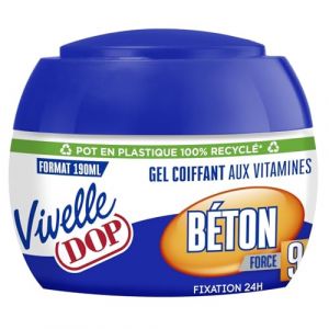 Gel coiffant Fixation Béton Force 9 aux Vitamines VIVELLE DOP - le pot de 190mL Lot De 3 - Par Lot (Marché Parisien, neuf)