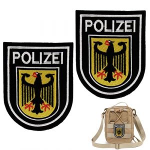 UIEXAY 2 Pièces Écusson Brodé De La Polizei - République D'Allemagne - Aigle - Drapeau De L'Allemagne - Crochet Tactique (Behaodian Store, neuf)