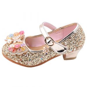 Chaussures &agrave; talons filles - Chaussures princesse filles Chaussures brillantes Chaussures &agrave; paillettes Chaussures princesse Cosplay Chaussures pour f&ecirc;tes mariages Sandales &Eacute;l&eacute;gantes Chaussures &agrave; (shuQOTA, neuf)