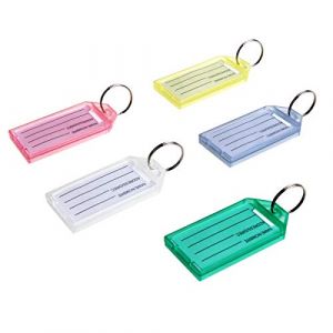 STARVAST 40Pcs Porte Clef Etiquette, Porte Cle de Couleur, Porte Cl&eacute;s Etiquette en Plastique avec Anneau Fendu Porte-Cl&eacute;s, Couleurs Assorties (StarVast, neuf)