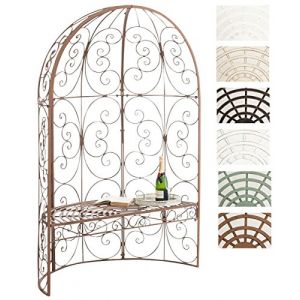 CLP Banc De Jardin Rosie Demi-Cercle I Banquette 2 Places avec Arche A Rosiers en Métal Stable I Demi-Gloriette pour Plantes Grimpantes, Couleur:Marron Antique (IL GENIO ONLINE, neuf)