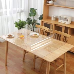 Ever Fairy 2,0 mm d'épaisseur PVC Clair Nappe Housse de Protection Cuisine Salle à Manger en Bois Housse de Protection de Meubles (90 x 180 cm) (Ever Fairy Official Store, neuf)