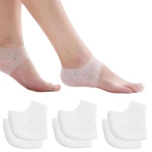 XENQITO 6 Pi&egrave;ces Prot&egrave;ge Talons en Gel, Insertions de Fasciite Plantaire, Coussin, Protege Talon Chaussure, Protege Talon Silicone Respirant, Grand pour la douleur, fendus secs, tendinite d'Achille (WANG JINGNAN STORE, neuf)