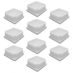Enkotrade Bouchon &agrave; lamelles blanc pour tube carr&eacute;, couvercle de tube en poly&eacute;thyl&egrave;ne de haute qualit&eacute;, bouchons, bouchons d'extr&eacute;mit&eacute;, capuchons | Bouchon de tube carr&eacute; (10, 60 x 60 mm) (Enkotrade, neuf)