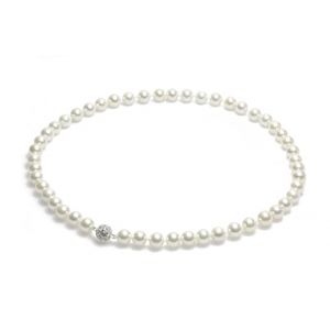 Schmuckwilli Collier de perle shell Tahiti/Mers collier Perles coquillage nacr&eacute; les femme fermoir aimant blanc 45cm dmk0017-45 (8mm) (schmuckwilli, neuf)
