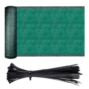 HENG FENG Brise Vue 1,5x10m,Écran de Protection HDPE 150g/m²,Résistant aux UV,Vent et Déchirures,avec Attaches de Câbles pour Jardin et Balcon-Vert (Gardeneca, neuf)