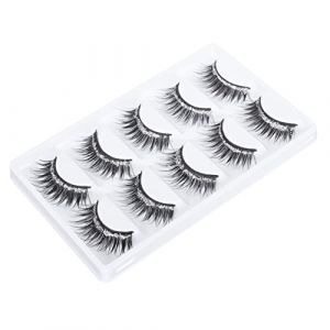VICASKY 5 Paires Faux Cils Denses Fibres Paillettes Accessoires de Beauté pour Yeux Noir (Micanties, neuf)