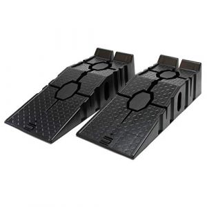 Wiltec Jeu de 2 Rampe d'accès de Bordure – 905 x 330 x 220 mm – en Plastique – pour Charges Lourdes Jusqu’à 2,5 t – Trottoir Levage Automobile (Wiltec Wildanger Technik GmbH, neuf)