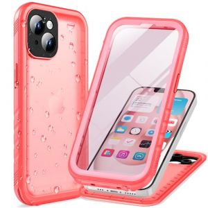 Cozycase Coque pour iPhone 13 Mini Étanche Antichoc - 360 Degres Incassable Militaire Rigide Intégrale Case/Bumper/Housse【IP68 Waterproof/Imperméable】 Etui Antipoussiere avec Protection Camera-Rose (Glfenge, neuf)