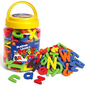 Coogam EVA Lettres Magnétiques Numéros 78 Pcs Alphabet ABC 123 Aimants De Réfrigérateur Ensemble de Jouet Éducatif Coloré, Apprentissage Préscolaire Orthographe Majuscule Minuscule pour Enfant (COOGAM DIRECT, neuf)
