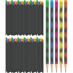 LATERN 60 Pièces Crayons D'humeur à Changement de Couleur, 19CM HB Chaleur Activés Couleur Changeante Crayons avec Gomme pour Étudiants École Noël Anniversaire Cadeau Fête Faveurs (5 Couleurs) (QINGJIN-EU, neuf)