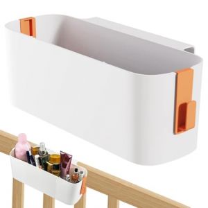 Panier de Rangement &agrave; Suspendre Pour Chevet, Panier &agrave; Suspendre Table &agrave; Langer avec 2 Crochets Amovibles, Bo&icirc;te de Rangement Suspendu Pratique, Pour Salle de Bain, Maison, Bureau, Chambre, Orange (SUSUWang1300, neuf)