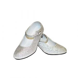 D&eacute;guisements ! Chaussures de danse flamenco avec diff&eacute;rentes tailles de fille &agrave; femme. Couleurs au choix. - Argent&eacute; - Argent&eacute; avec paillettes, 31 EU EU (Regalos Latorre, neuf)