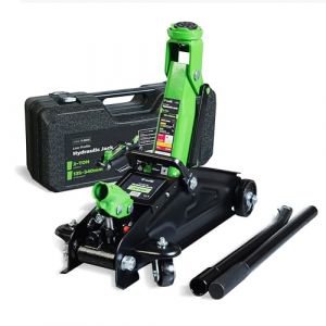 DriveUpTools - Cric roulant hydraulique de 2 tonnes avec &eacute;tui de transport &ndash; Plage de levage de 13,5 &agrave; 34 cm &ndash; Cric de voiture compact et robuste pour voitures et SUV &ndash; Outil fiable de 2000 kg pour (Intropeks, neuf)