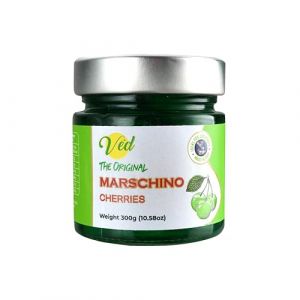 Ved Cerise Amarena - Cerise Confite Patisserie 300 g (Lot de 1) - Cerises Vegan pour Tous - Idéal pour la Pâtisserie (Vedhealthcare, neuf)
