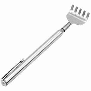 Heaviesk Extensible T&eacute;lescopique Dorsale en Acier Inoxydable Portable T&eacute;lescopique Extensible Pratique Poche Stylo Pince Clip Dos Gratte (⭐ MAELSA ⭐, neuf)