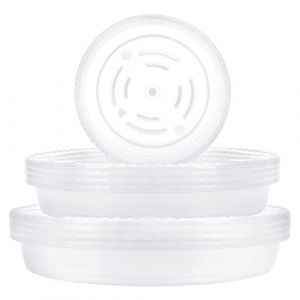 BELLE VOUS Soucoupe Pot Fleur (Lot de 18) - Plante Plastique Ronde Pot de Fleur Transparente et Réutilisable - Intérieur et Extérieur - sous Pot de Fleurs, Plantes et Orchidées - Différentes Tailles (Tinyyo Europe, neuf)
