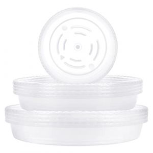 BELLE VOUS Coupelle Plastique pour Plantes (Lot de 18) - Soucoupe Pot Fleur Transparente et Réutilisable - Intérieur et Extérieur - sous Pot de Fleurs, Plantes et Orchidées - Différentes Tailles (Tinyyo Europe, neuf)