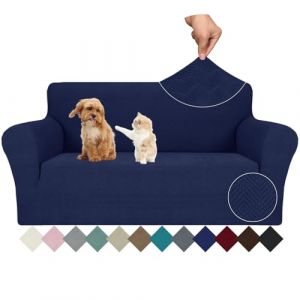 Ystyle Extensible Housse Canapé 2 Places, Universelle Housse De Canapé avec Accoudoirs, Housse Protection Canapém, Sofa Cover Antidérapante, Couvre Canapé pour Chiens Chats Animaux, Bleu Foncé (YSTYLE HOME, neuf)