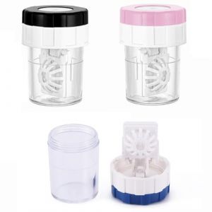 Boite Lentilles De Contact, &Eacute;tui pour Lentilles de Contact, Nettoyage de Lentilles de Contact &agrave; Rotation Manuelle, &Eacute;tui de Lentilles de Contact, Machine de Nettoyage de Lentilles de Contact, 3 Pi&egrave;ces (TOPREOW, neuf)