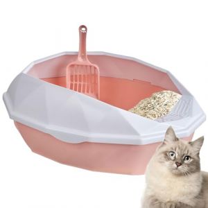 Povanjer Bac A Litiere pour Chat, Maison De Toilette Chat Fermée, Caisse Chat Litiere, Amovible Anti-éclaboussures Semi-fermé WC pour Chat avec Pelle Tailles ?13 Styles Et Couleu ? (DearDeer Worldwide, neuf)
