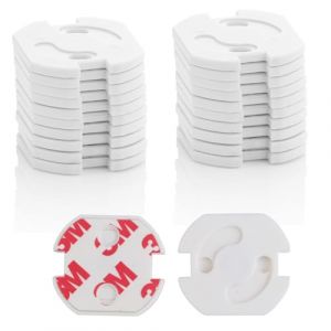 EHIOG [Pack x20]Cache Prise Bébé, Cache prise electrique, Système Automatique Sans Clef Adhésif 3M, Pour Protection de Prise De Courant Électrique (junxiaoyi, neuf)
