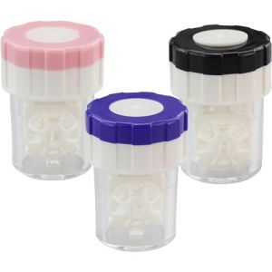 Lot de 3 étuis à lentilles de contact, étui de nettoyage pour lentilles de contact, Avec rotation manuelle, Pour la maison et les déplacements, Pour un usage quotidien (3 couleurs), Bleu (JRSHIRLEY LTD, neuf)