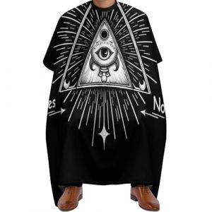 Cape de Coupe de Cheveux Tableau magique de sorcière gothique aux yeux de lune, Imperméable Tablier de Coiffure Antistatique Cape de Cheveux pour Couper Adultes 140X168cm (guangzhouchengzemaoyizhongxingerenduzi, neuf)