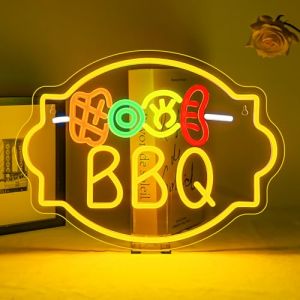 ineonlife BBQ Grill Neon Led,Brochettes Lettre Lumineuse,Neon Mural Pour D&eacute;coration,N&eacute;on Led Pour Restaurant BBQ,Bars,Grillades En Terrasse,Repas Potluck,Cuisine,Bivouac (Ineonlife, neuf)