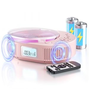 Arafuna Lecteur CD Portable Enfants Compact avec Bluetooth, Radio FM, Haut-Parleur Boombox pour Voiture/Maison - Lecteur Discman avec T&eacute;l&eacute;commande et Fonction Anti-Saut (Ara Eu, neuf)